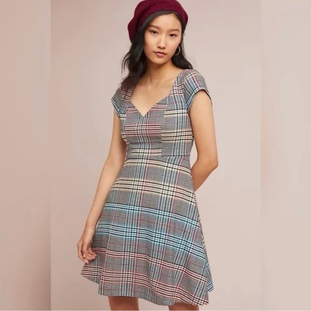 💫Moulinette Soeurs Multicolor Plaid Mini Dress